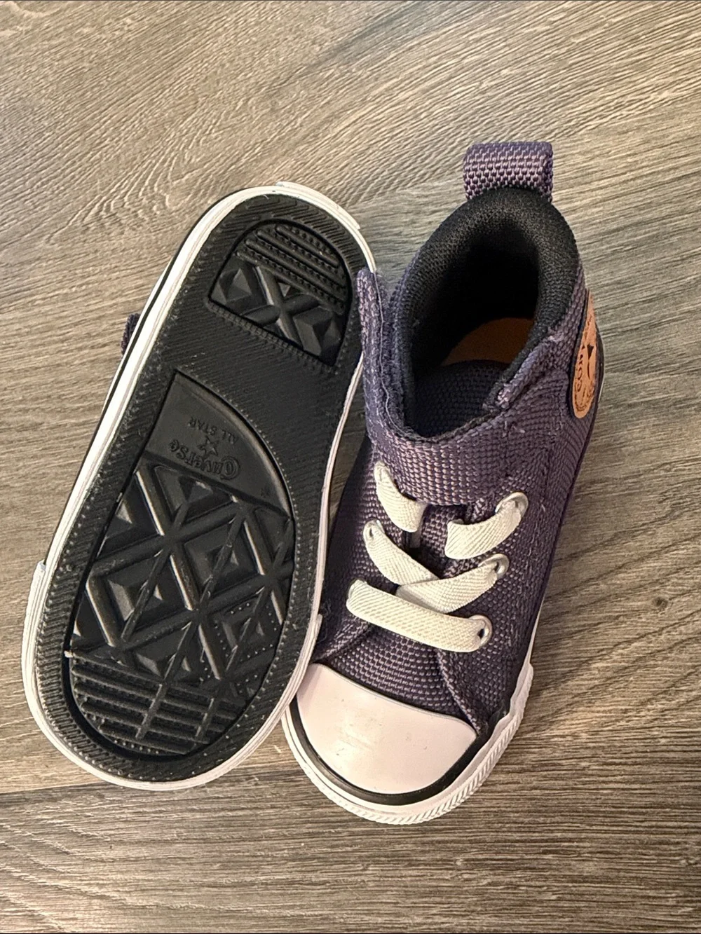 Converse Kids Navy Canvas High-Top Sneakers with White Trim